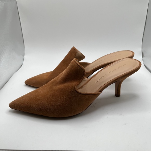Veronica Beard Shoes - Veronica Beard Miriam Mule Tan leather suede size 8.5M slip on heels women